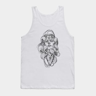 Woman skull flower tattoo Tank Top